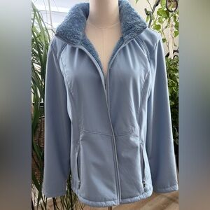 Zeroxposur Powder Blue Teddy Sherpa Collar Jacket